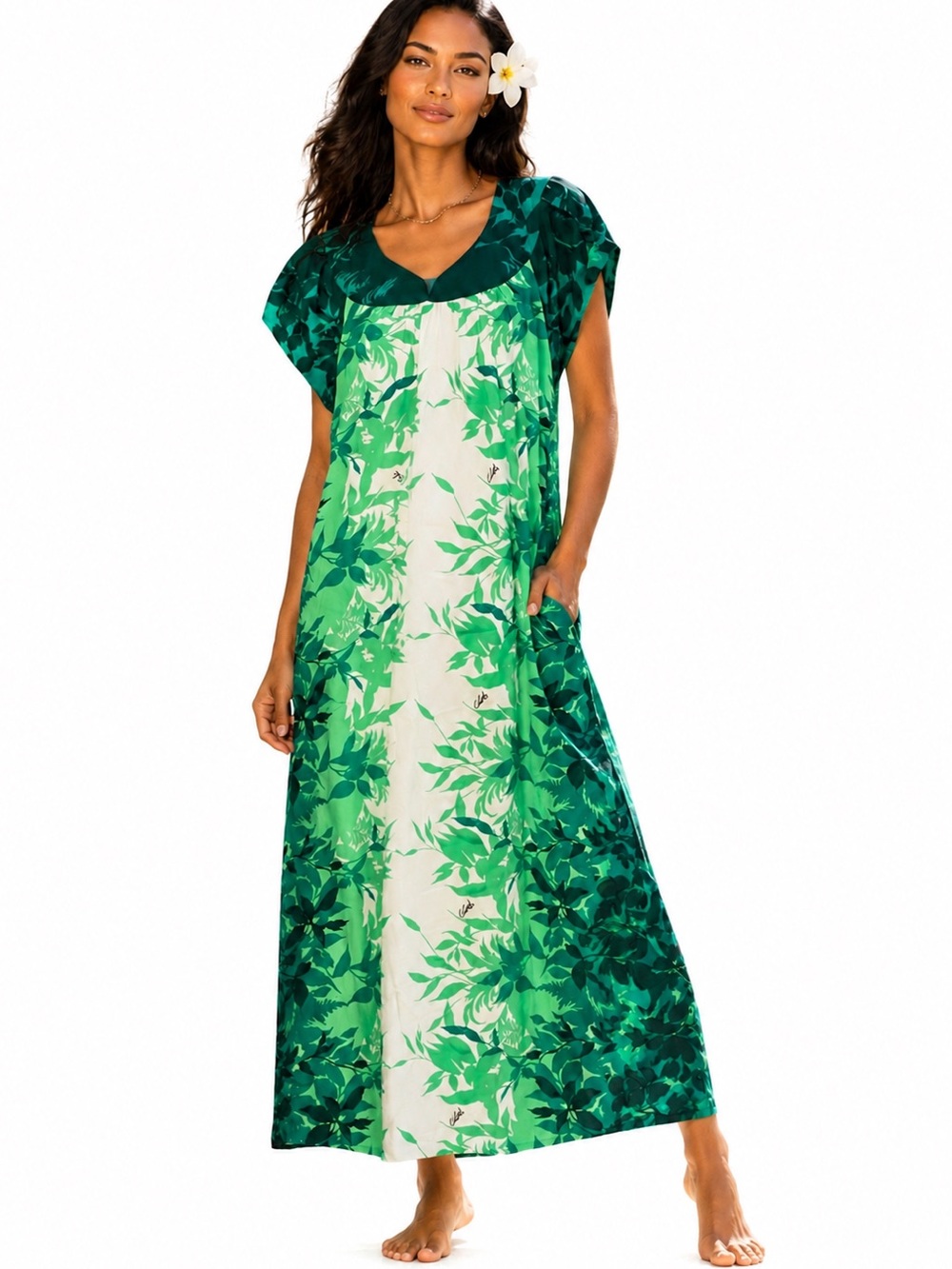 Royal Hawaiian Creations Vintage Tropical Maxi Dress Made in Hawaii‎ ⭐